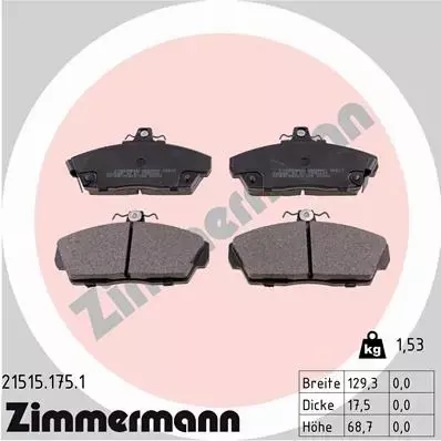 ZIMMERMANN TARCZE+KLOCKI P HONDA CIVIC VI 262MM 