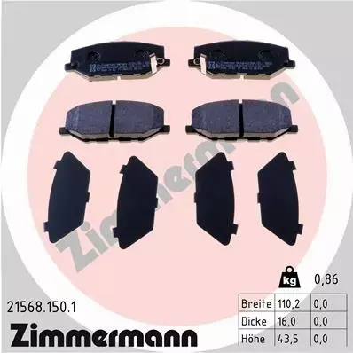 ZIMMERMANN KLOCKI HAMULCOWE 21568.150.1 