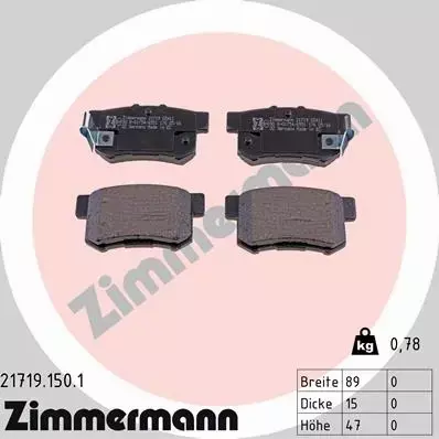 ZIMMERMANN TARCZE+KLOCKI T HONDA ACCORD CM 282MM 