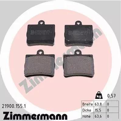 ZIMMERMANN TARCZE+KLOCKI T MERCEDES C W202 258MM 