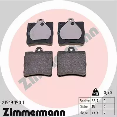 ZIMMERMANN TARCZE+KLOCKI P+T MERCEDES SLK R170 288MM 