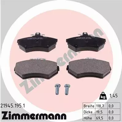 ZIMMERMANN KLOCKI PRZÓD AUDI A4 B5 W PASSAT B5 