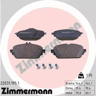 ZIMMERMANN TARCZE+KLOCKI P MERCEDES C W205 295MM 