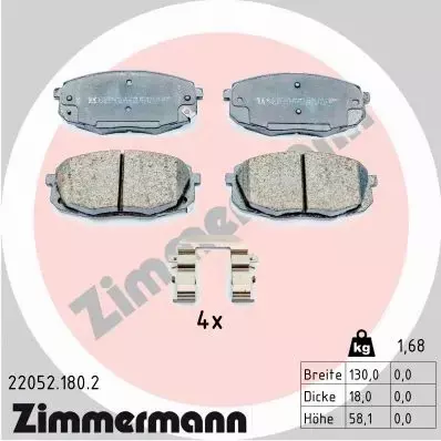 ZIMMERMANN KLOCKI HAMULCOWE 22052.180.2 