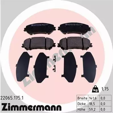 ZIMMERMANN TARCZE+KLOCKI P NISSAN QASHQAI J11 296MM 