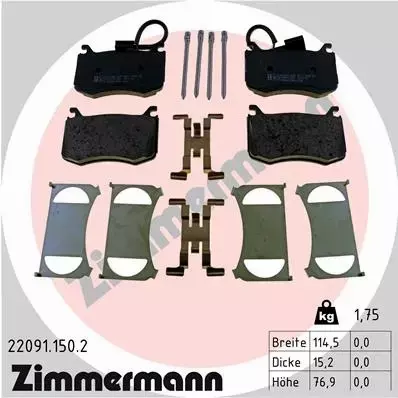 ZIMMERMANN KLOCKI HAMULCOWE 22091.150.2 