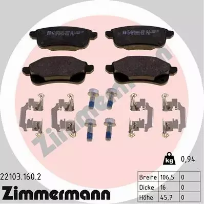 ZIMMERMANN KLOCKI TYŁ RENAULT ESPACE V TALISMAN 