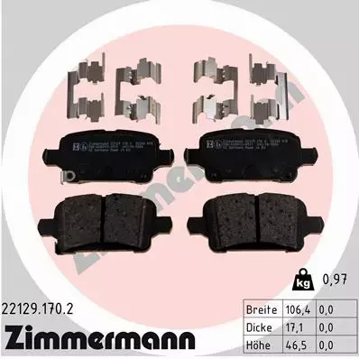 ZIMMERMANN KLOCKI TYŁ OPEL ASTRA K INSIGNIA B 