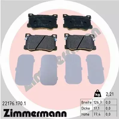 ZIMMERMANN KLOCKI HAMULCOWE 22176.170.1 