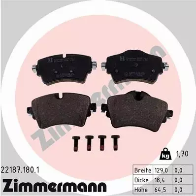 ZIMMERMANN TARCZE+KLOCKI PRZÓD BMW 2 F45 F46 294MM 