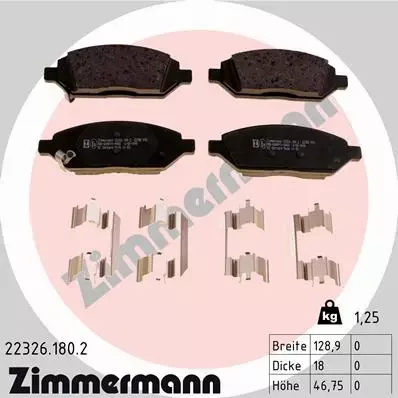 ZIMMERMANN TARCZE+KLOCKI PRZÓD OPEL KARL 236MM 