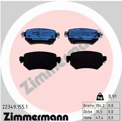 ZIMMERMANN TARCZE+KLOCKI TYŁ MAZDA 6 GJ KOMBI 278MM 