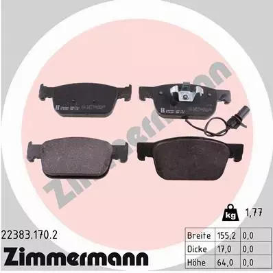 ZIMMERMANN TARCZE+KLOCKI PRZÓD AUDI A4 B9 314MM 