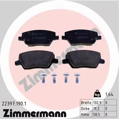 ZIMMERMANN TARCZE+KLOCKI PRZÓD FIAT TIPO 284MM 