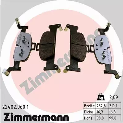 ZIMMERMANN KLOCKI HAMULCOWE 22402.960.1 