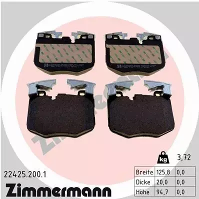 ZIMMERMANN TARCZE+KLOCKI PRZÓD BMW G20 G30 G11 G01 G05 G07 SUPRA 348MM 