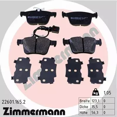 ZIMMERMANN KLOCKI TYŁ AUDI A3 8V RS3 TT FV TTRS 