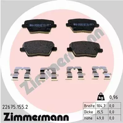 ZIMMERMANN KLOCKI HAMULCOWE 22675.155.2 