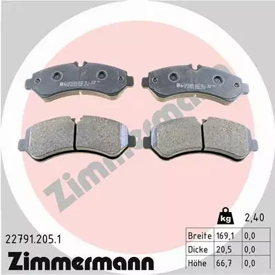 ZIMMERMANN KLOCKI HAMULCOWE 22791.205.1 