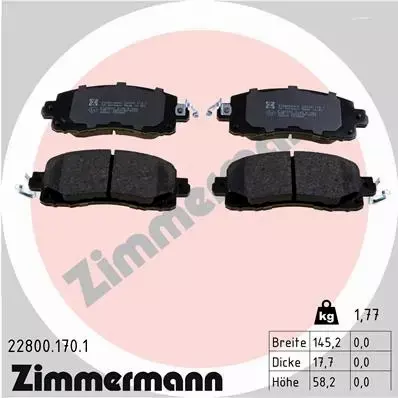 ZIMMERMANN KLOCKI HAMULCOWE 22800.170.1 