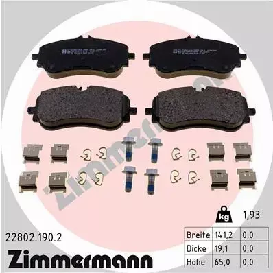 ZIMMERMANN KLOCKI HAMULCOWE 22802.190.2 