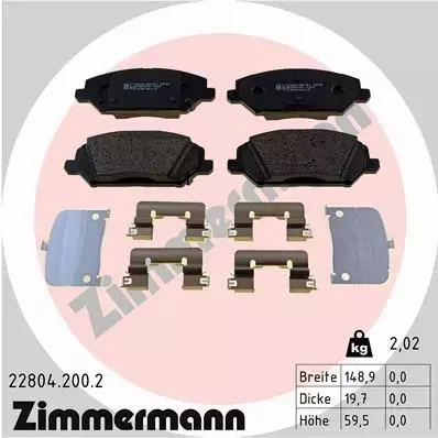 ZIMMERMANN KLOCKI HAMULCOWE 22804.200.2 