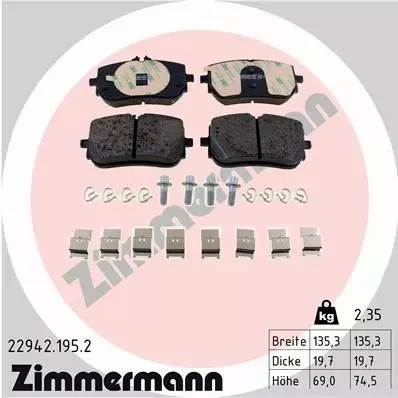 ZIMMERMANN KLOCKI HAMULCOWE 22942.195.2 