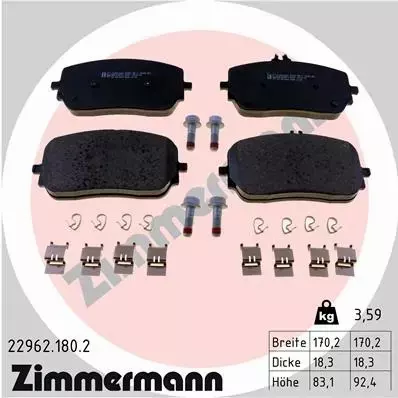 ZIMMERMANN KLOCKI HAMULCOWE 22962.180.2 