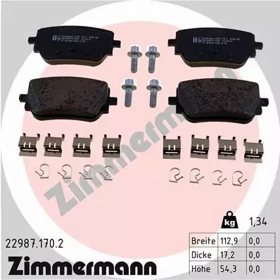 ZIMMERMANN KLOCKI HAMULCOWE 22987.170.2 