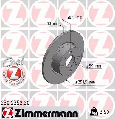 ZIMMERMANN TARCZE+KLOCKI TYŁ LANCIA DELTA III 