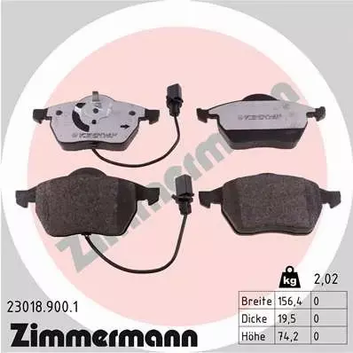 ZIMMERMANN KLOCKI CERAMICZNE PRZÓD AUDI A4 B5 B6  