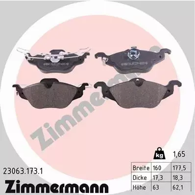 ZIMMERMANN TARCZE+KLOCKI P+T OPEL ASTRA G 256MM 