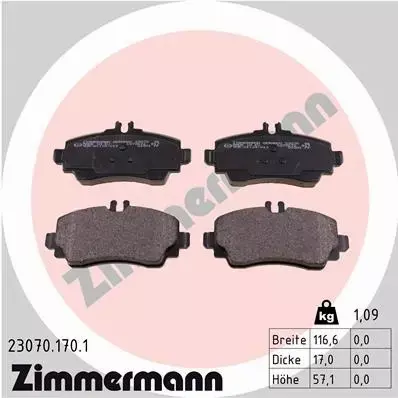 ZIMMERMANN KLOCKI PRZÓD MERCEDES A W168 