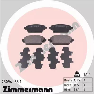 ZIMMERMANN TARCZE+KLOCKI PRZÓD HONDA ACCORD VI  