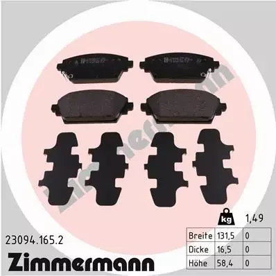 ZIMMERMANN KLOCKI HAMULCOWE 23094.165.2 