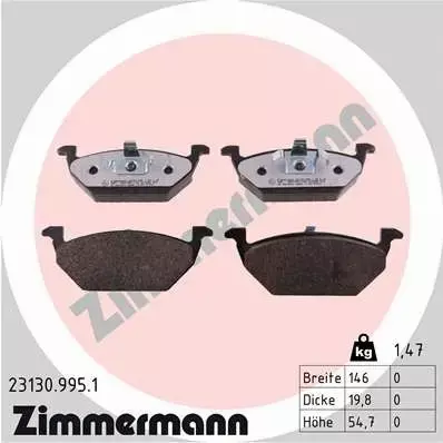 ZIMMERMANN KLOCKI HAMULCOWE 23130.995.1 