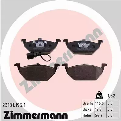 ZIMMERMANN TARCZE+KLOCKI P AUDI A3 8L 280MM 