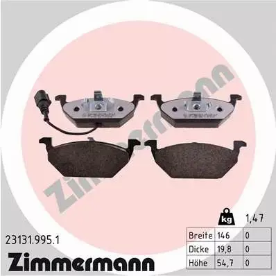 ZIMMERMANN KLOCKI CERAMICZNE PRZÓD VW POLO 9N 