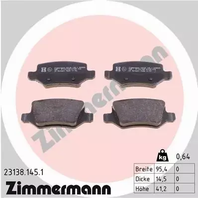 ZIMMERMANN TARCZE+KLOCKI TYŁ MERCEDES A W169 258MM 