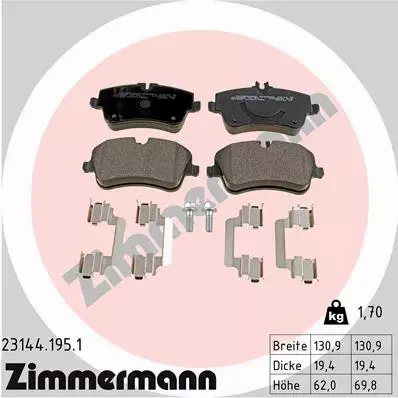 ZIMMERMANN KLOCKI PRZÓD MERCEDES C W203 CLK C209 