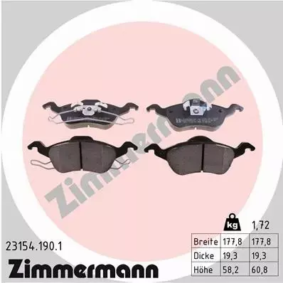 ZIMMERMANN KLOCKI HAMULCOWE 23154.190.1 