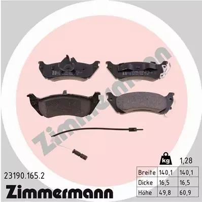 ZIMMERMANN TARCZE+KLOCKI TYŁ MERCEDES M W163 