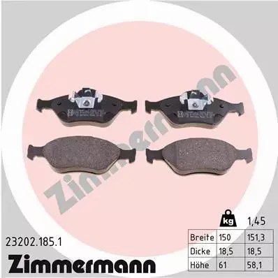 ZIMMERMANN TARCZE+KLOCKI P FORD FIESTA IV V 258MM 