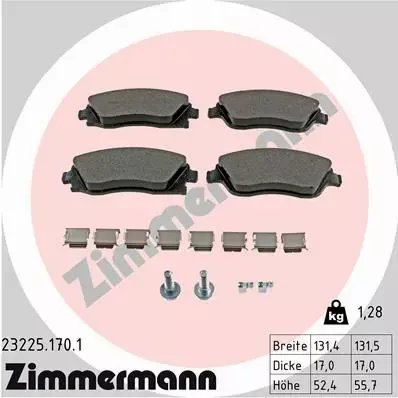 ZIMMERMANN TARCZE+KLOCKI PRZÓD OPEL COMBO 260MM 