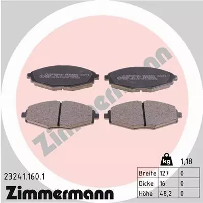 ZIMMERMANN KLOCKI HAMULCOWE 23241.160.1 