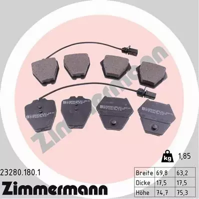 ZIMMERMANN TARCZE+KLOCKI PRZÓD AUDI ALLROAD 321MM 