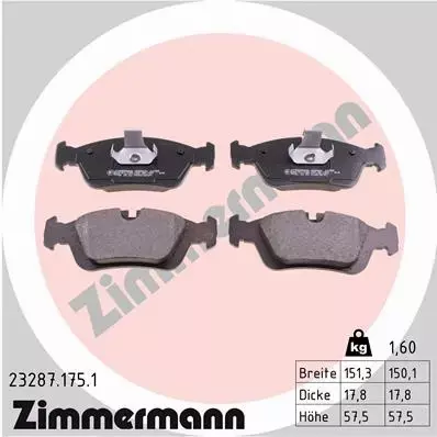 ZIMMERMANN KLOCKI PRZÓD BMW 3 E36 E46 Z3 Z4 