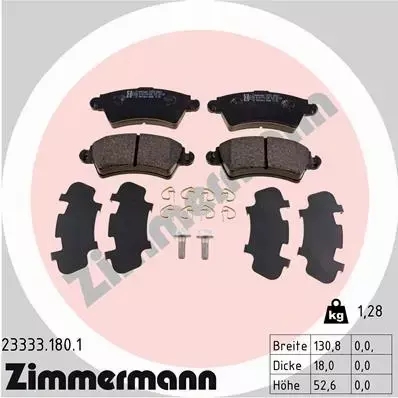 ZIMMERMANN KLOCKI HAMULCOWE 23333.180.1 