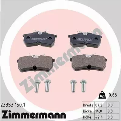 ZIMMERMANN KLOCKI HAMULCOWE TYŁ 23353.150.1 