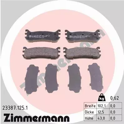 ZIMMERMANN KLOCKI HAMULCOWE 23387.125.1 